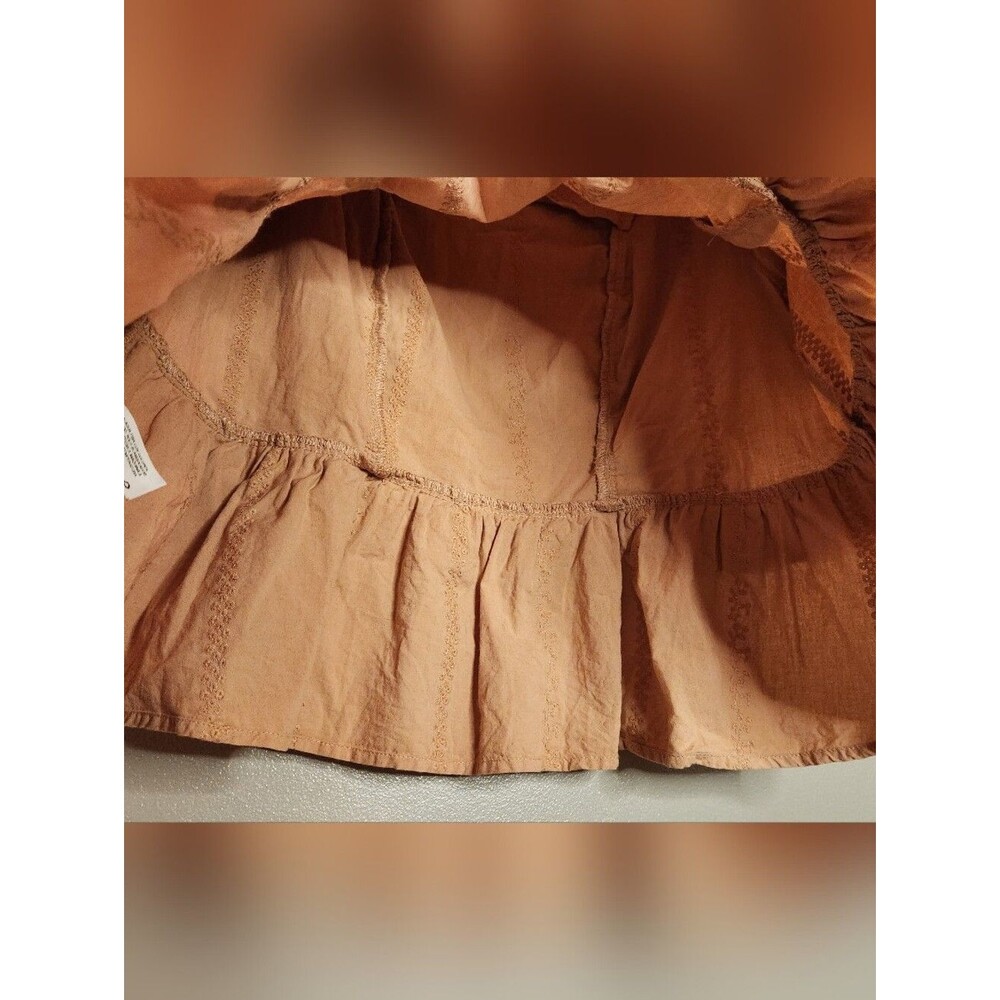 Universal Threads Peach Ruffled Square-Neck Blouse Size Large - Picture 6 of 10